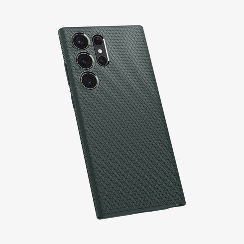 ACS05614 - Galaxy S23 Ultra Case Liquid Air in matte black showing the back